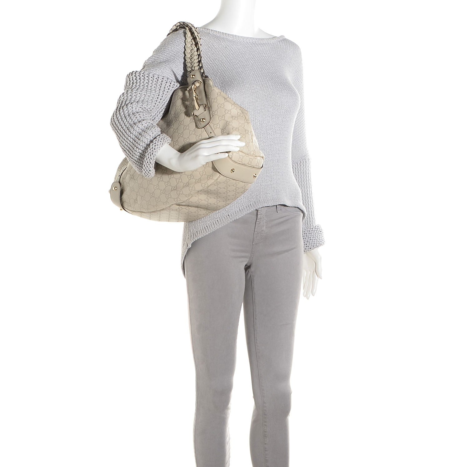 Gucci Guccissima Medium Pelham Shoulder Bag Off White 2 of 9