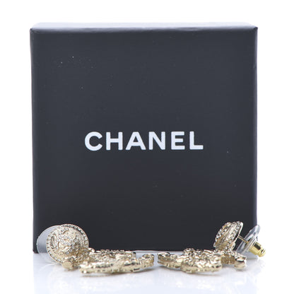 Chanel Crystal CC Drop Logo Earrings Gold 5 of 5