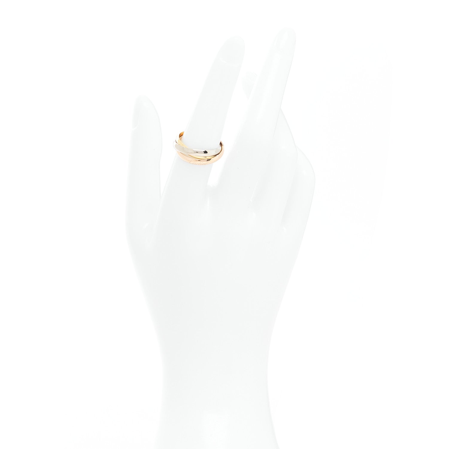 Cartier 18k Pink Yellow White Gold Small Trinity Ring 53 6.5 2 of 4