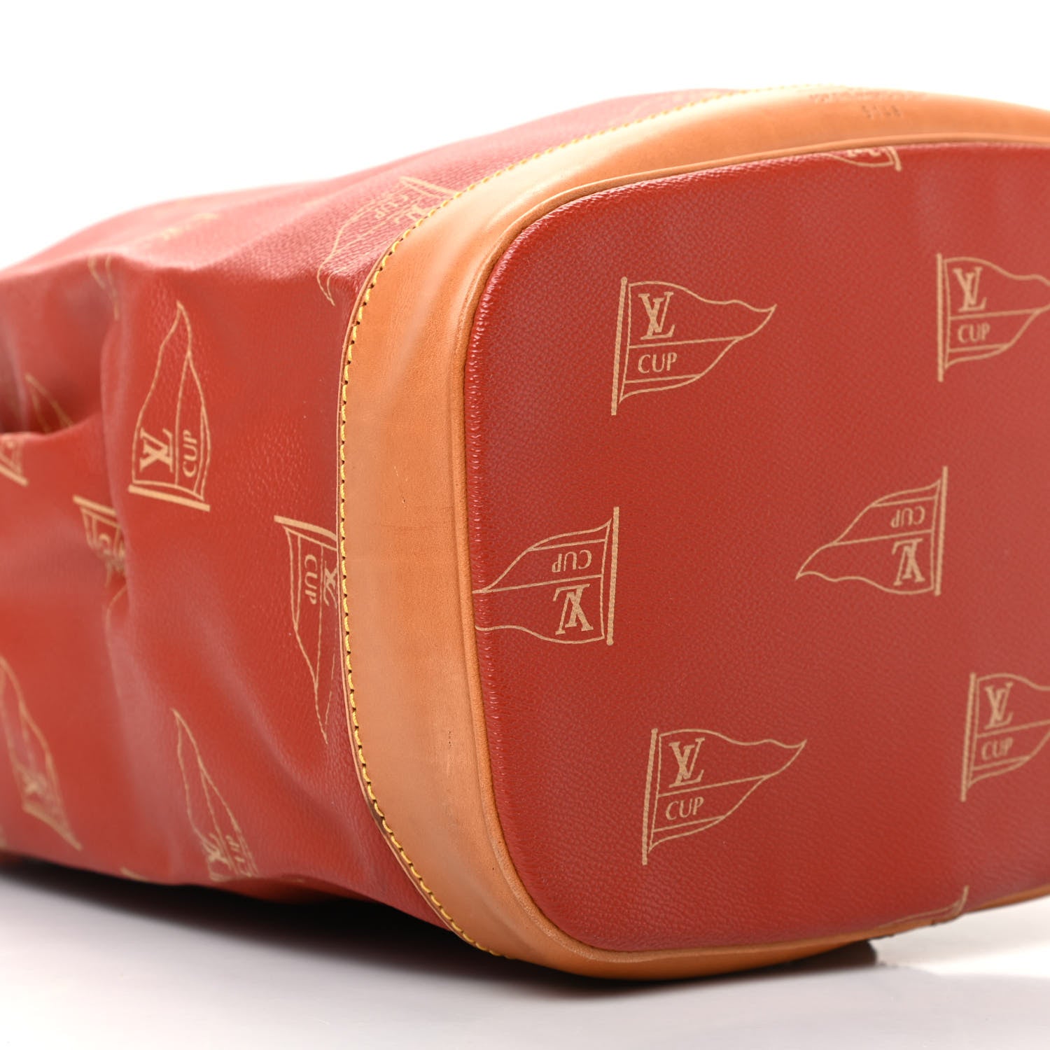 Louis Vuitton Canvas Americas Cup 1995 Saint Tropez Drawstring Bag Red 6 of 11
