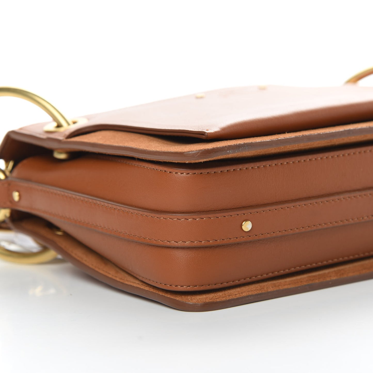 Calfskin Suede Small Roy Bag Caramel