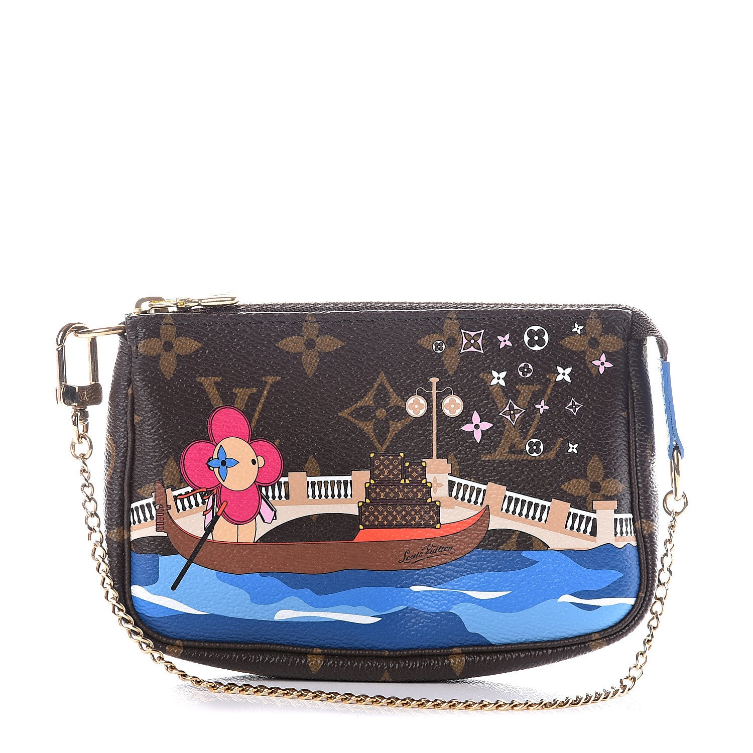 Louis Vuitton Monogram 2019 Christmas Animation Mini Venice Pochette Accessories Blue 1 of 9