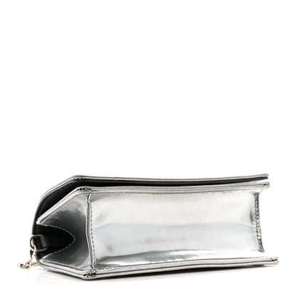 Christian Dior Metallic Patent Micro-Cannage Baby Diorama Flap Bag Silver 4 of 15