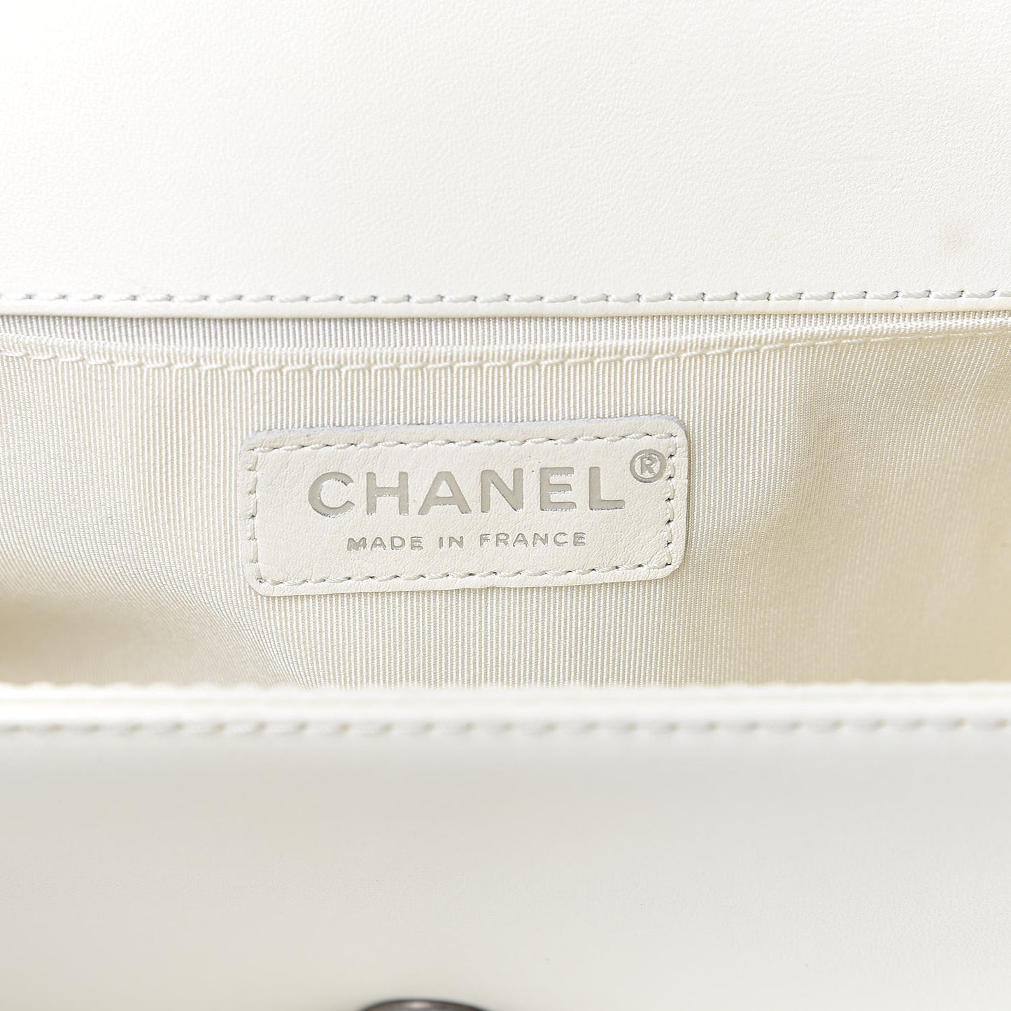 Lambskin Quilted Medium Boy Flap Black White