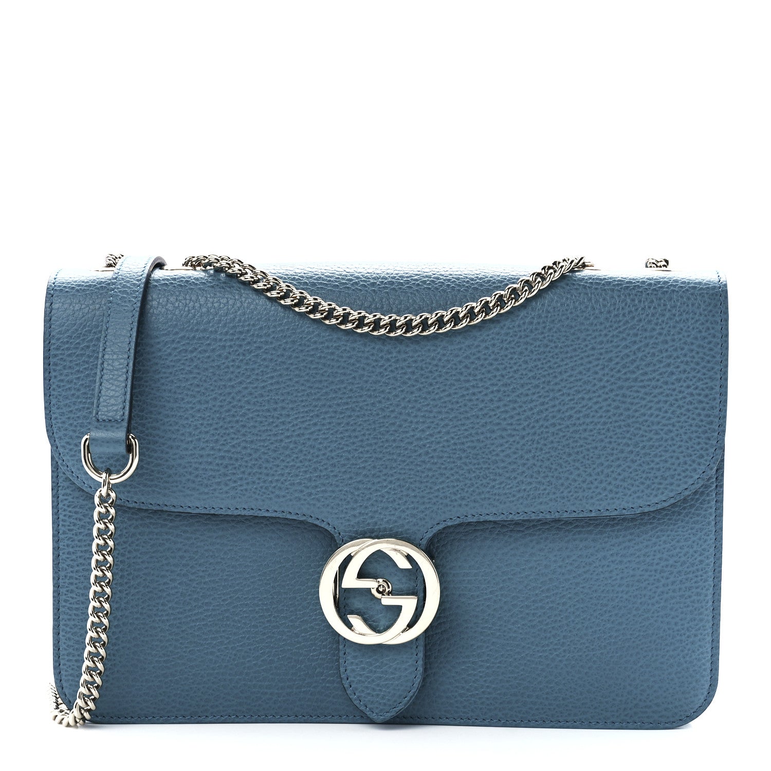 Gucci Dollar Calfskin Interlocking G Shoulder Bag Deep Cobalt 1 of 12