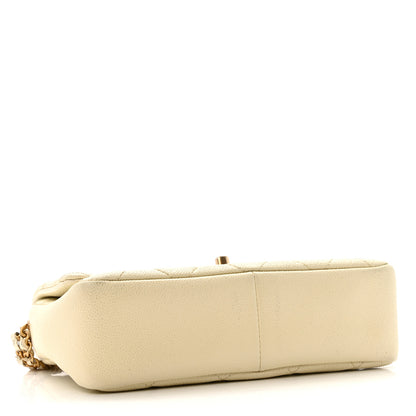 Chanel Shiny Caviar Quilted Small Chain Melody Flap White 4 of 16