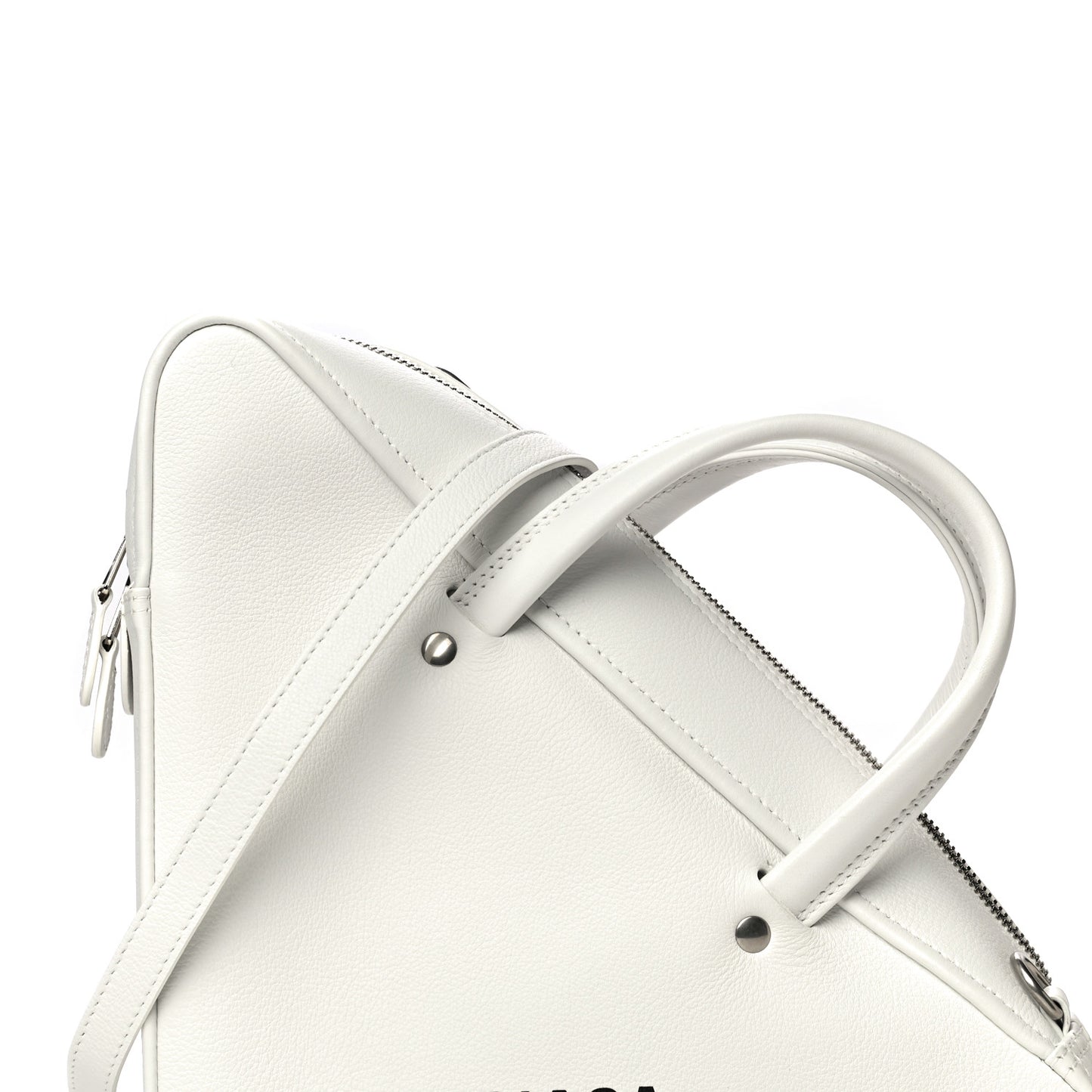 Calfskin S Triangle Duffle White