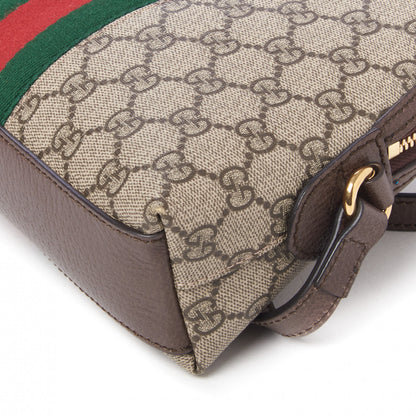 Gucci GG Supreme Monogram Textured Dollar Calfskin Web Small Ophidia Dome Shoulder Bag Beige Ebony New Acero 5 of 9