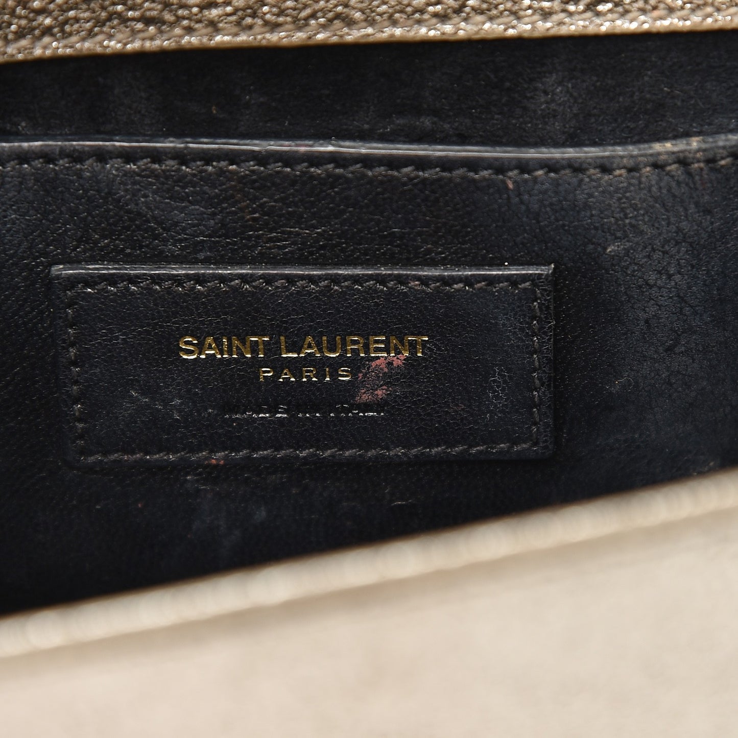Metallic Calfskin Small Classic Monogram Kate Satchel Pale Gold