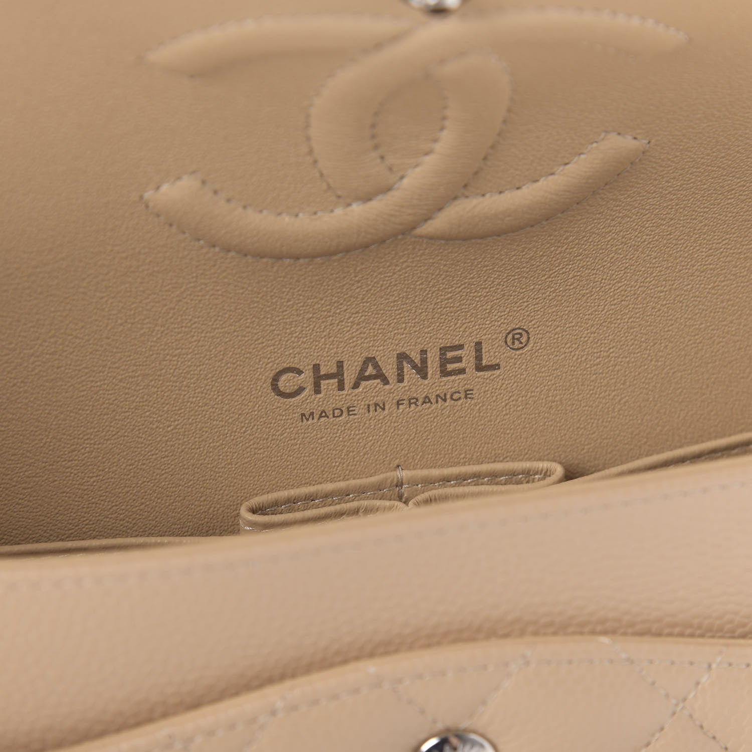 Chanel Caviar Quilted Medium Double Flap Beige Clair 8 of 10
