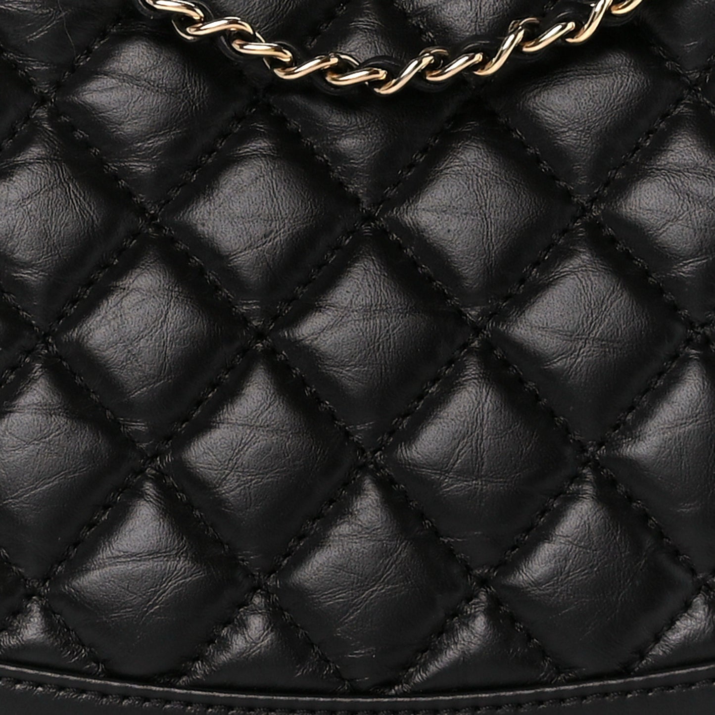 Aged Calfskin Quilted Mini 31 Shopping Bag Black