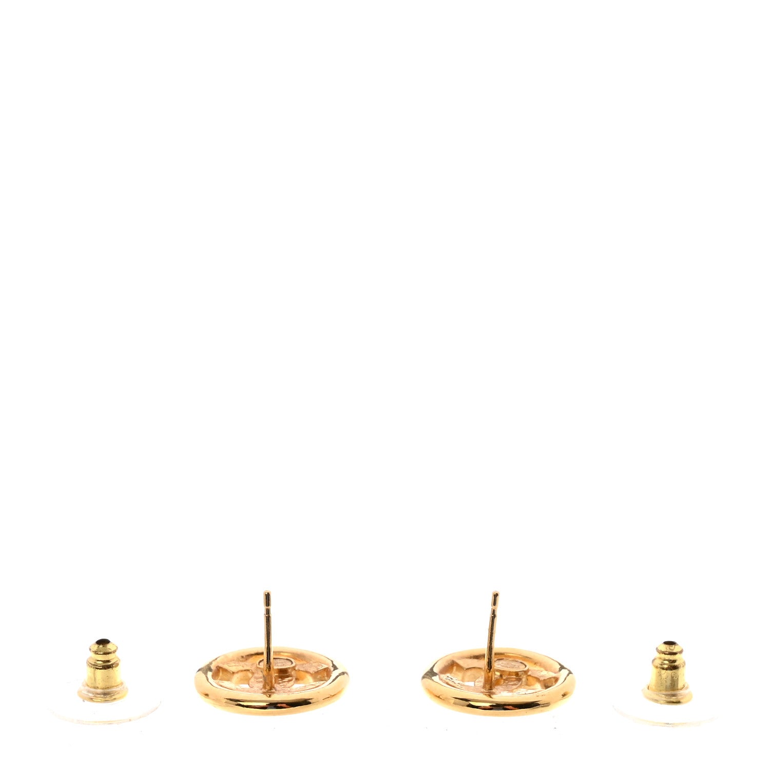 Chanel CC Round Earrings Gold 3 of 5