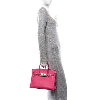 Hermes Chevre Mysore Birkin 30 Rose Shocking 2 of 16