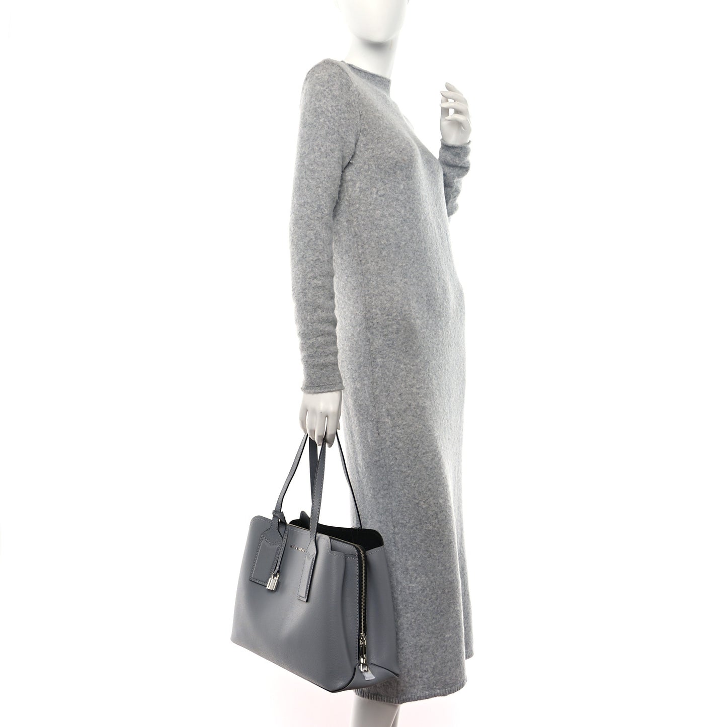 Pebbled Calfskin Editor Shopping Tote Grey