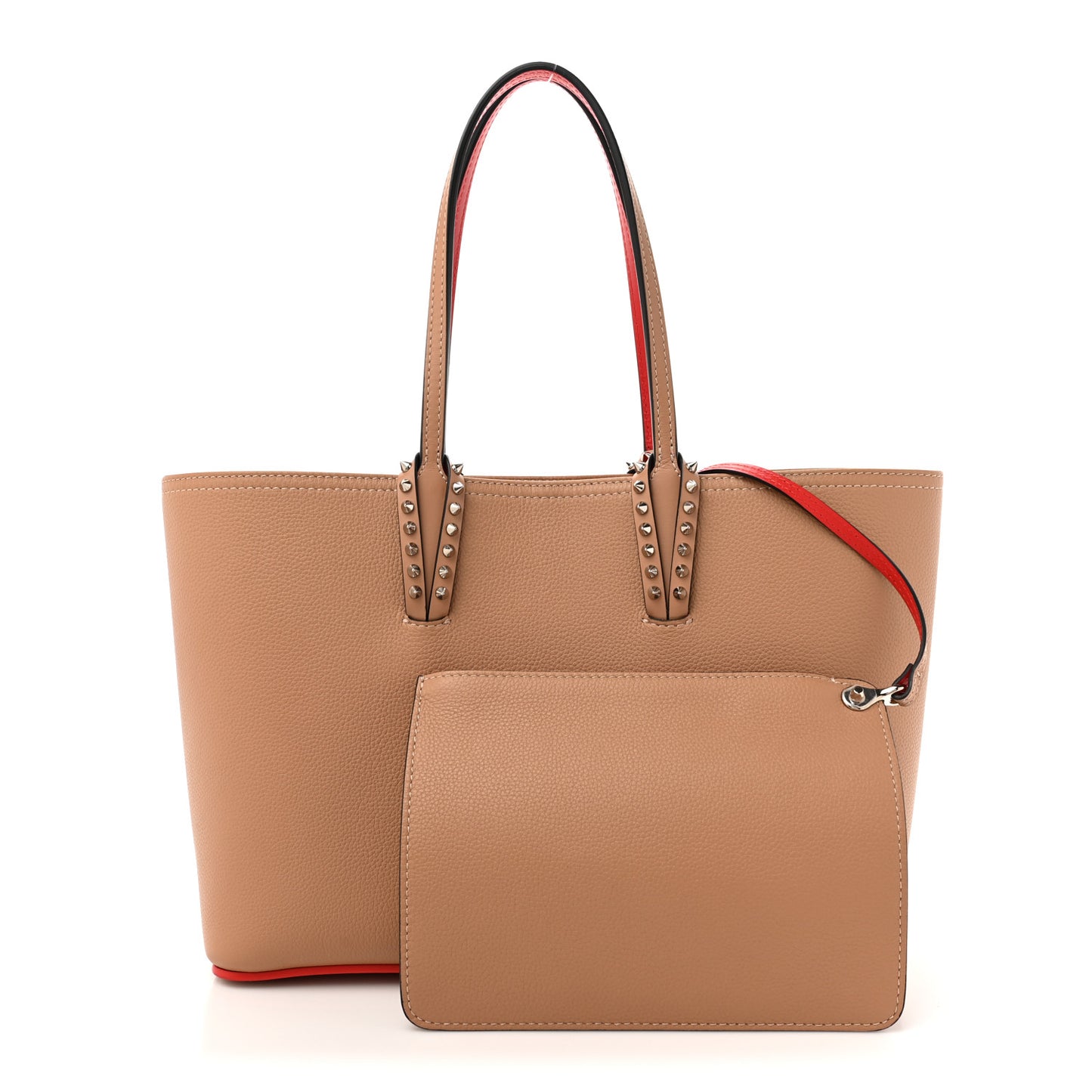 Calfskin Empire Spikes Small East West Cabata Tote Nude