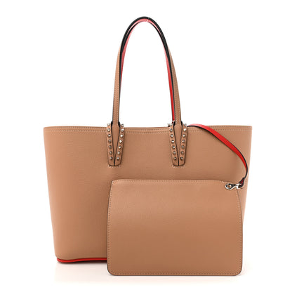 Christian Louboutin Calfskin Empire Spikes Small East West Cabata Tote Nude 3 of 15