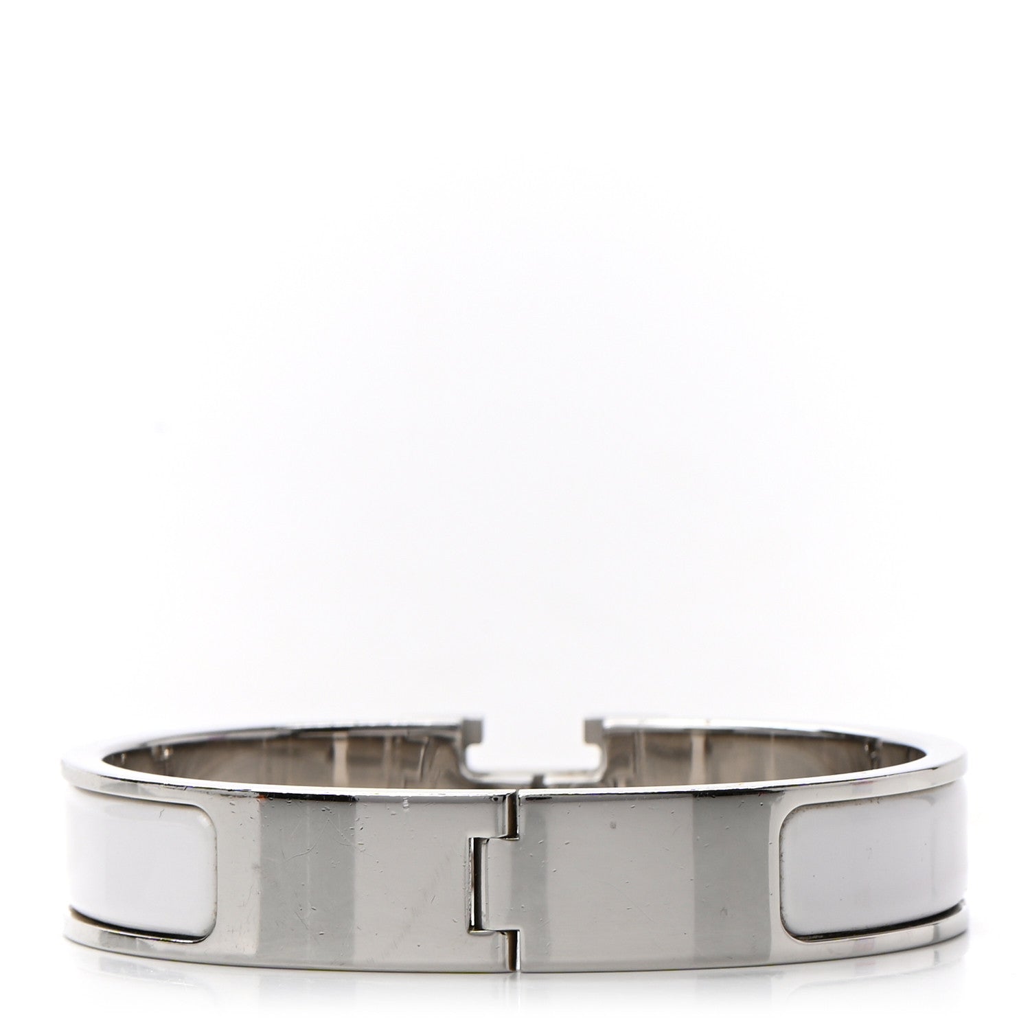 Hermes Enamel Narrow Clic Clac H Bracelet GM White 3 of 5