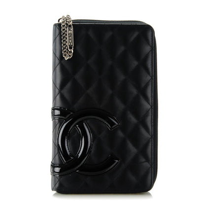 Chanel Calfskin Cambon Zip Around Organizer Wallet Black 1 of 8