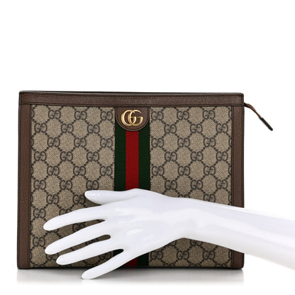Gucci GG Supreme Monogram Web Ophidia Pouch Brown 2 of 8