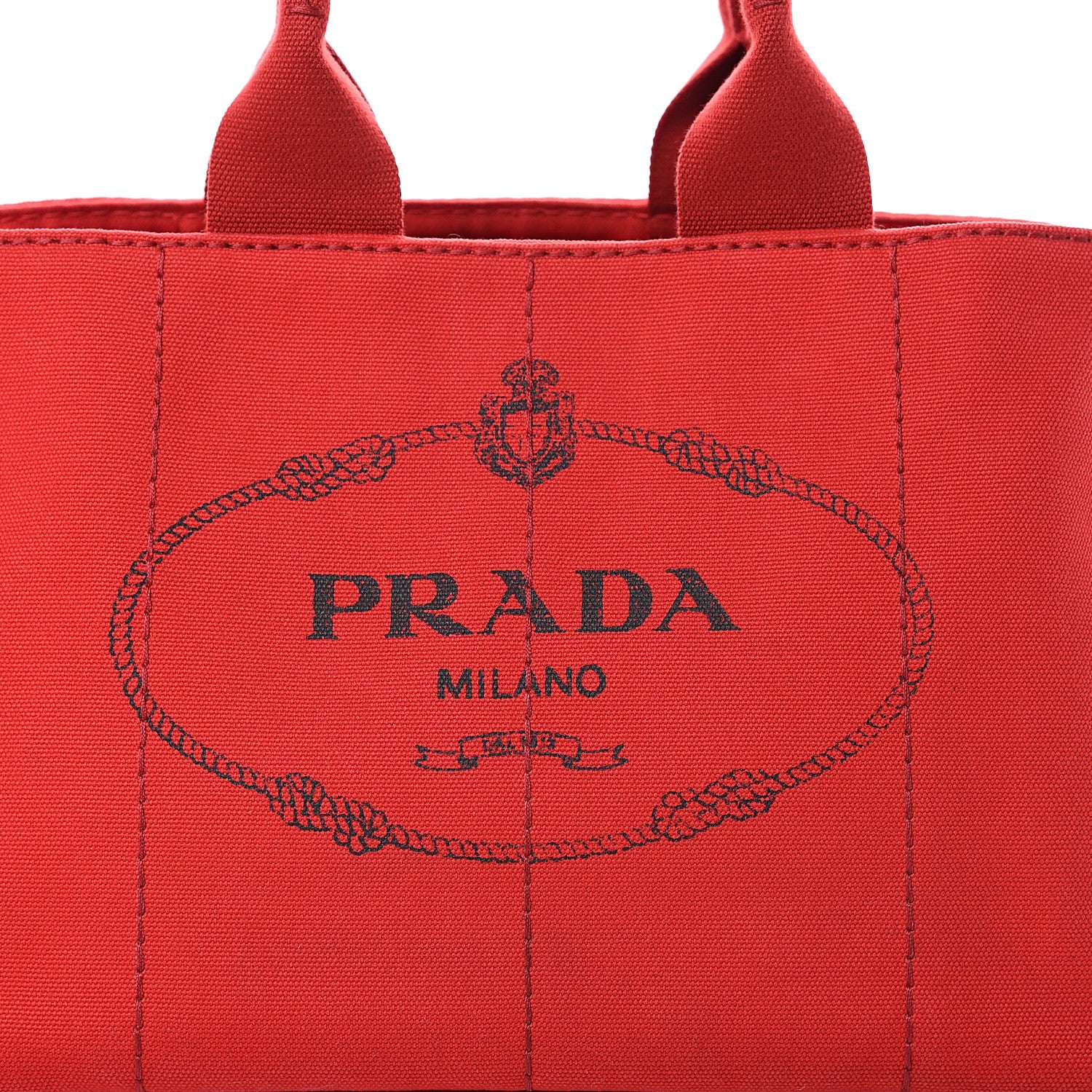 Prada Canapa Logo Shopping Tote Rosso 8 of 16