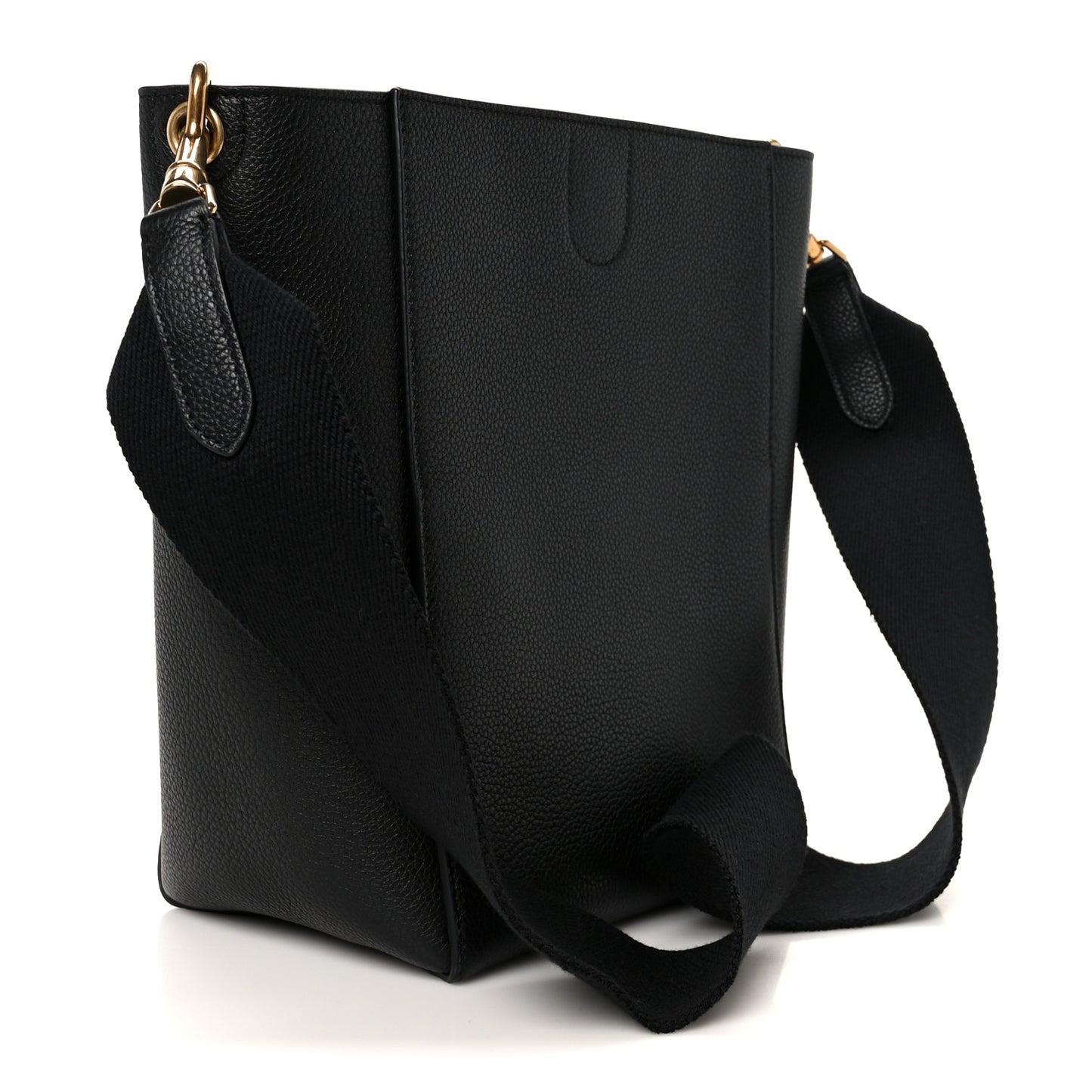Soft Grained Calfskin Small Sangle Bucket Bag Black