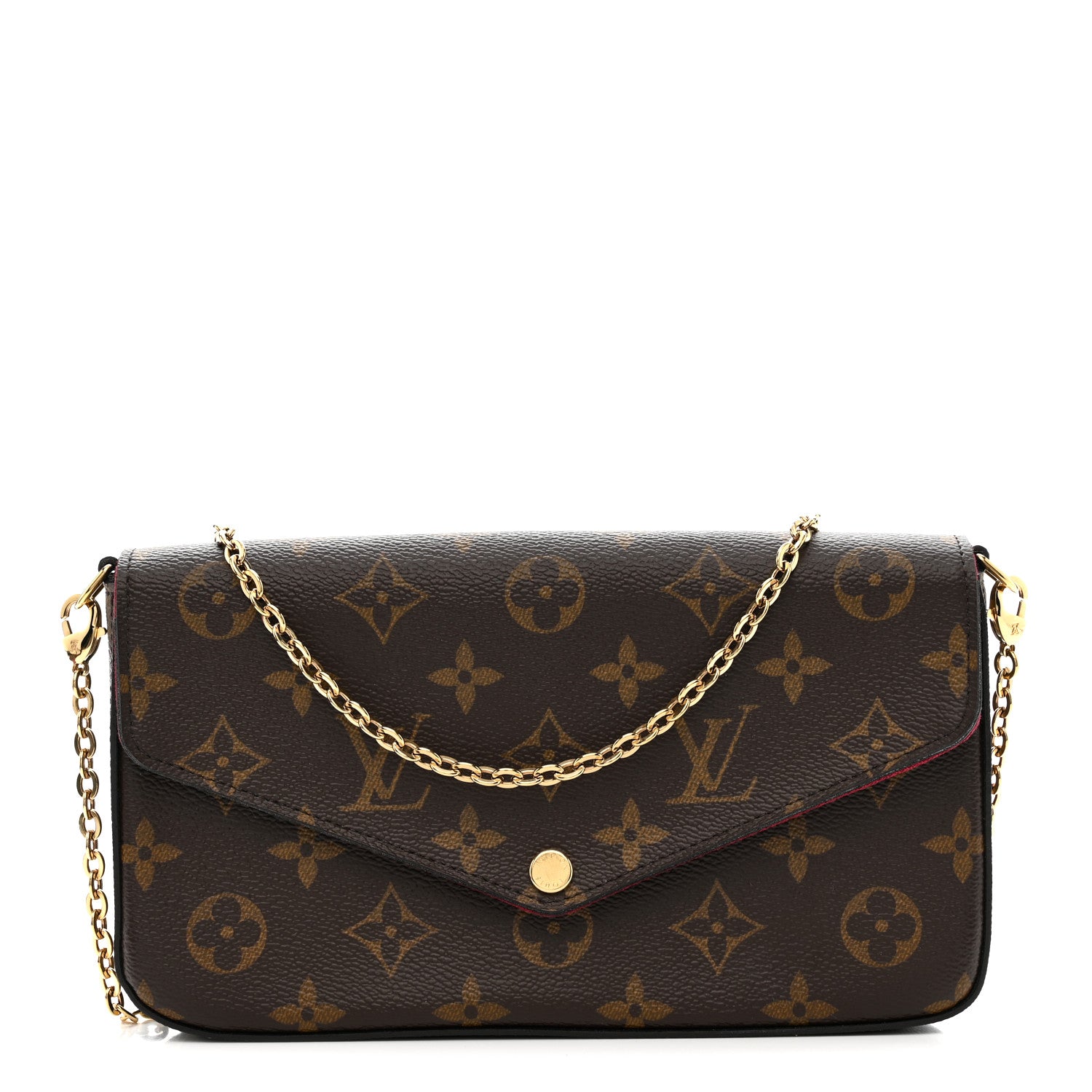 Louis Vuitton Monogram Pochette Felicie Chain Wallet Fuchsia 1 of 13