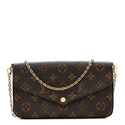 Louis Vuitton Monogram Pochette Felicie Chain Wallet Fuchsia 1 of 13