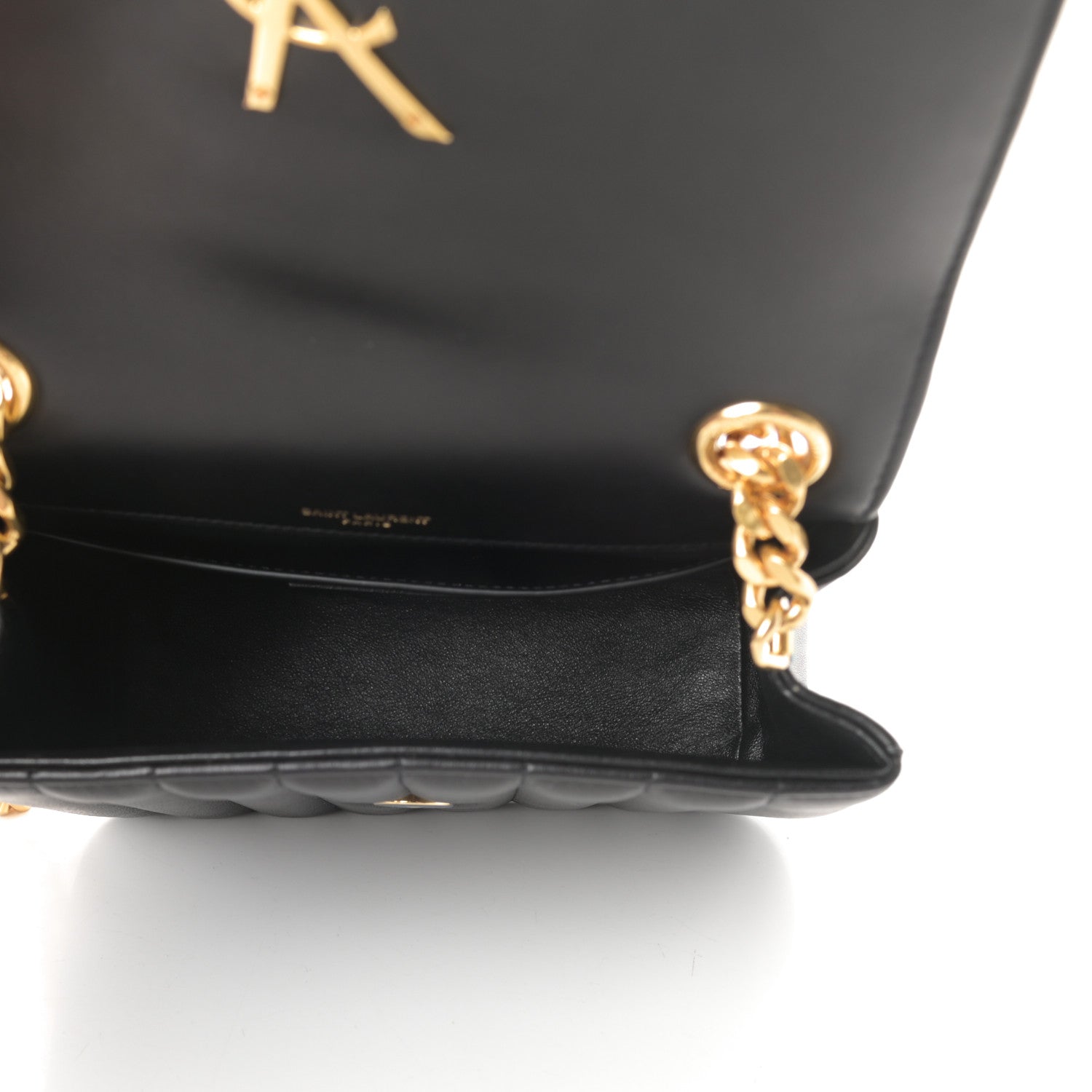 Saint Laurent Lambskin Matelasse Monogram Medium Vicky Chain Bag Black 5 of 10