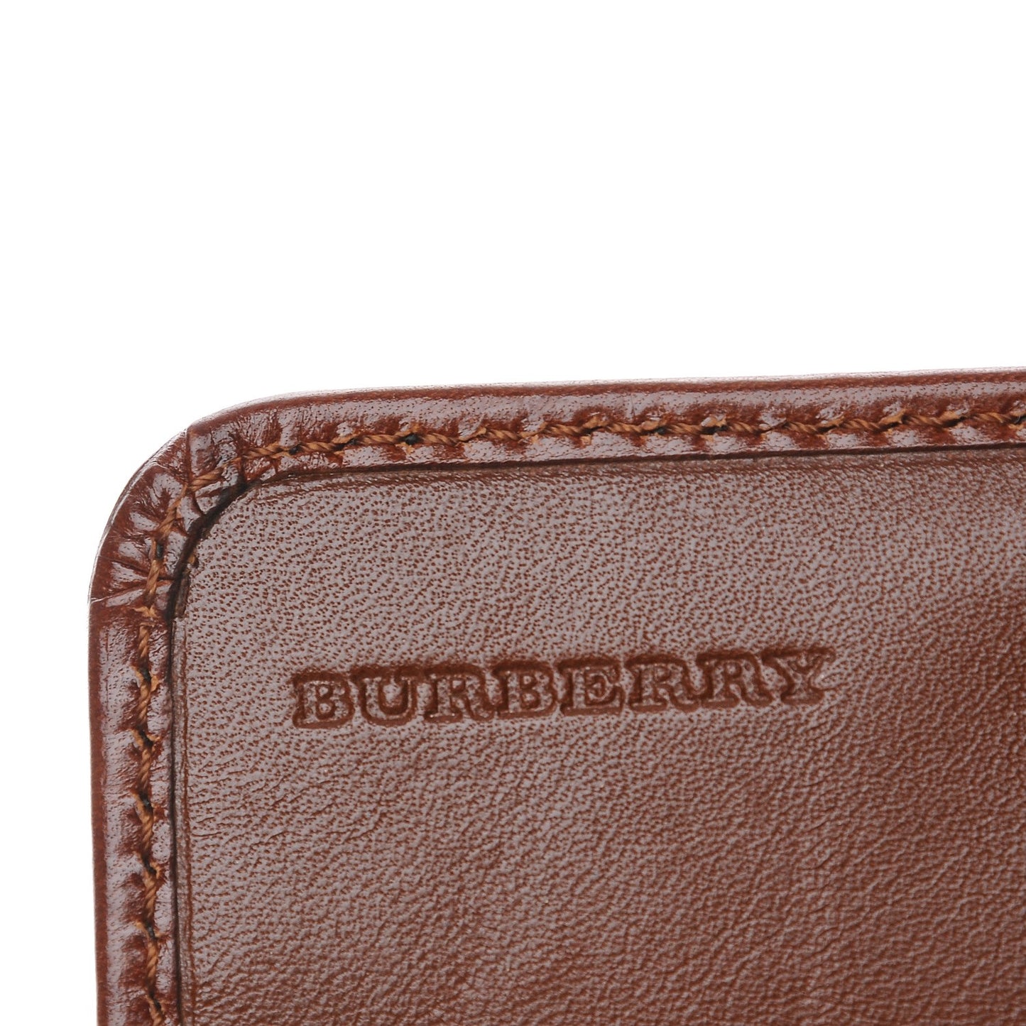 Bridle Calfskin House Check Medium Leighton Wallet Dark Tan