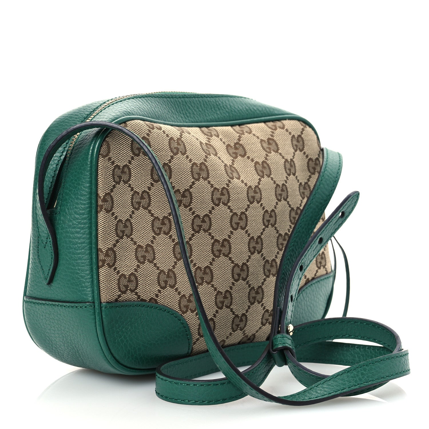 Gucci Monogram Dollar Calfskin Mini Bree Messenger Bag Beige Ebony Emerald 3 of 11