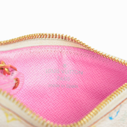 Louis Vuitton Monogram Multicolor Key Pouch White Litchi 5 of 6