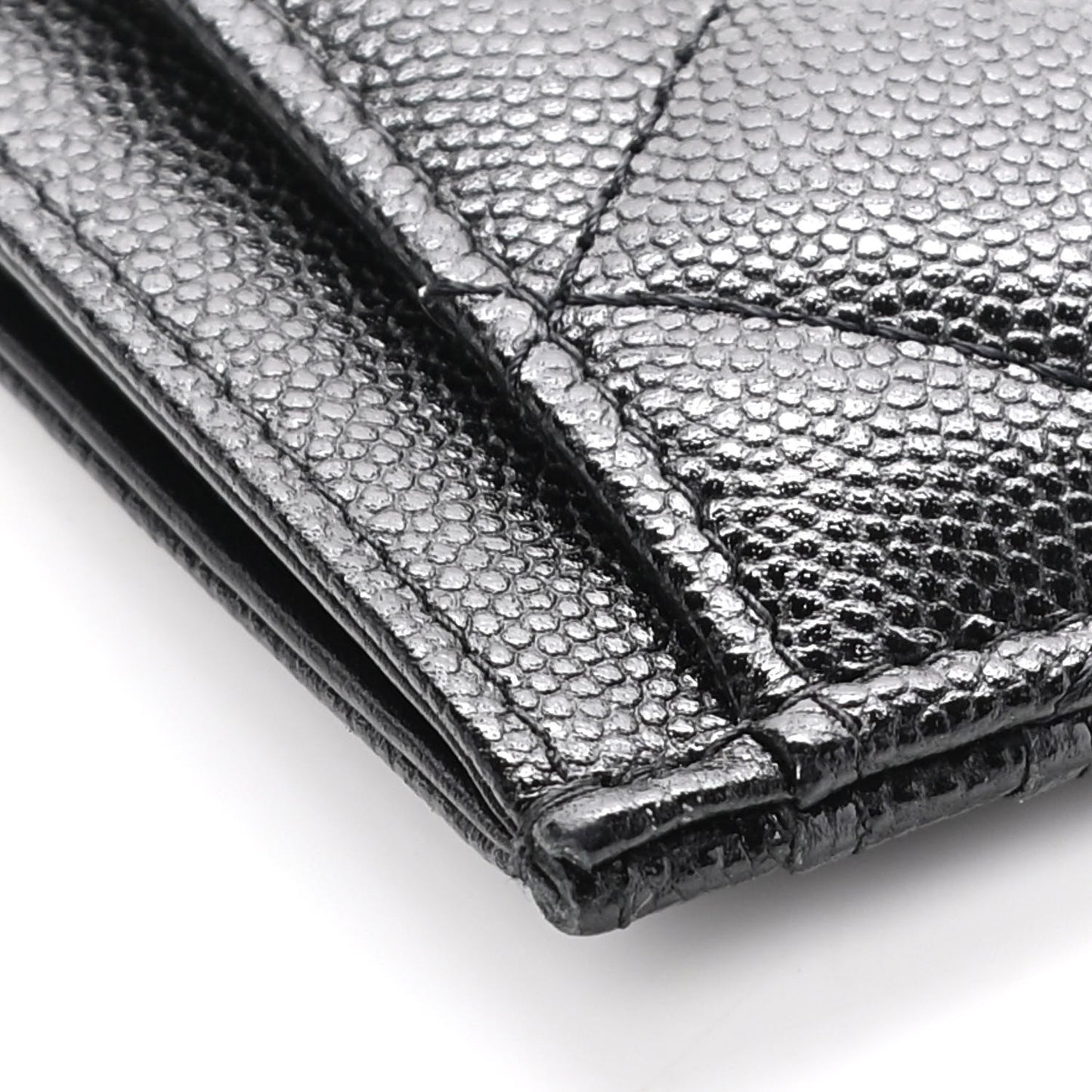 Caviar Quilted French New Wave Card Holder Black