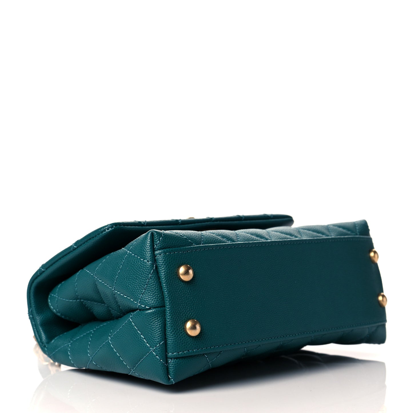 Caviar Quilted Mini Coco Handle Flap Green