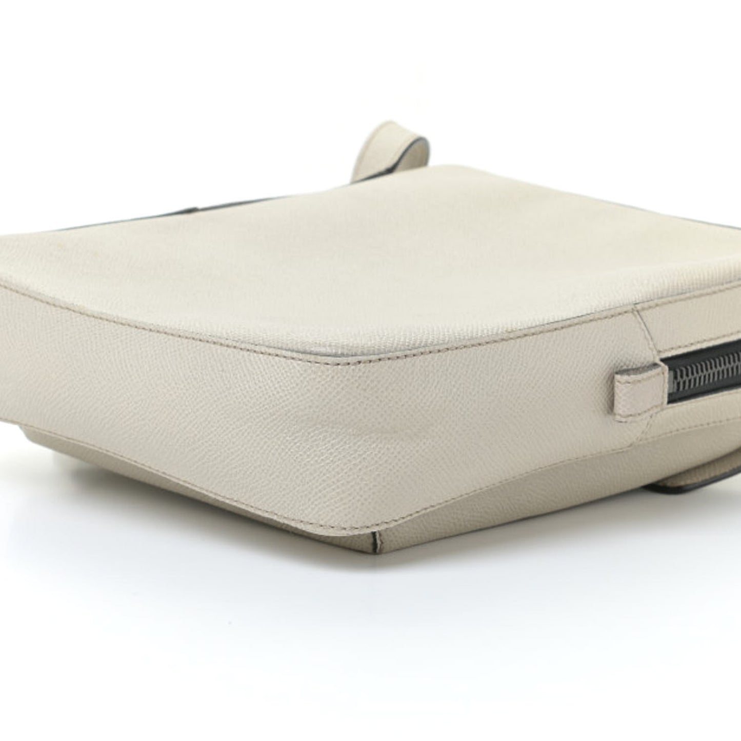 Grained Calfskin Crossbody Bag White
