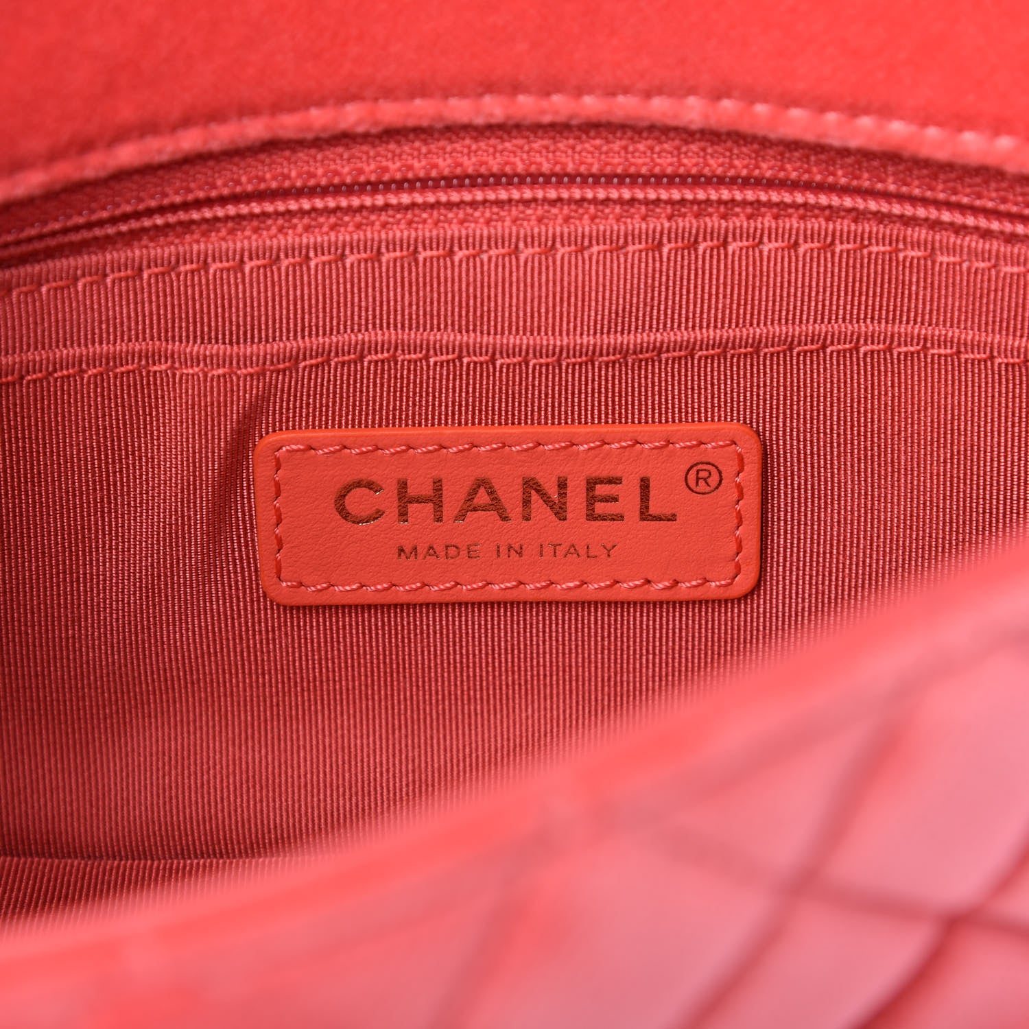 Chanel Velvet Quilted Mini Rectangular Pearl Crush Flap Coral 8 of 11