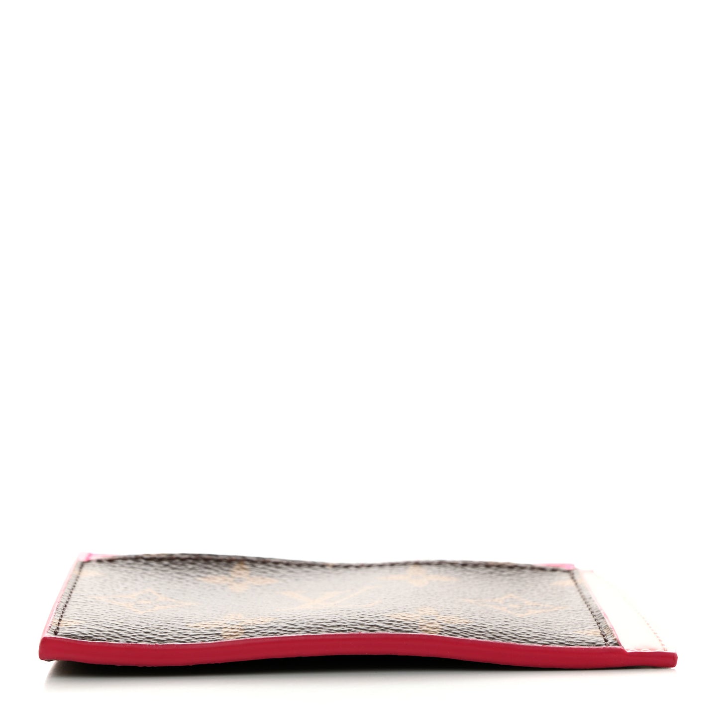 Monogram Blooming Flowers Zipped Card Holder Hot Pink Rose Ballerine