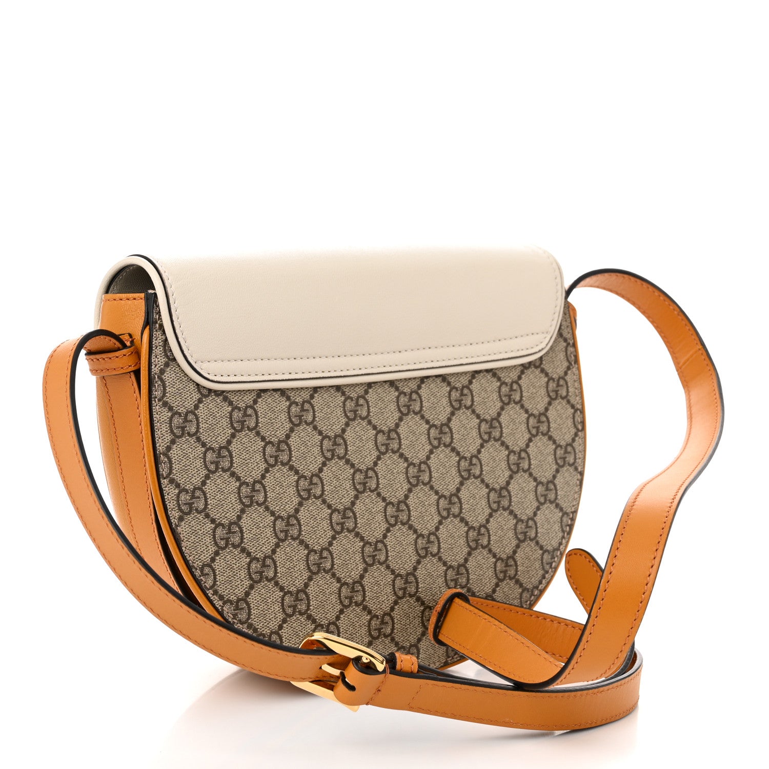 Gucci GG Supreme Monogram Calfskin Small Padlock Messenger Shoulder Bag Beige Mystic White Sun Oil 3 of 10