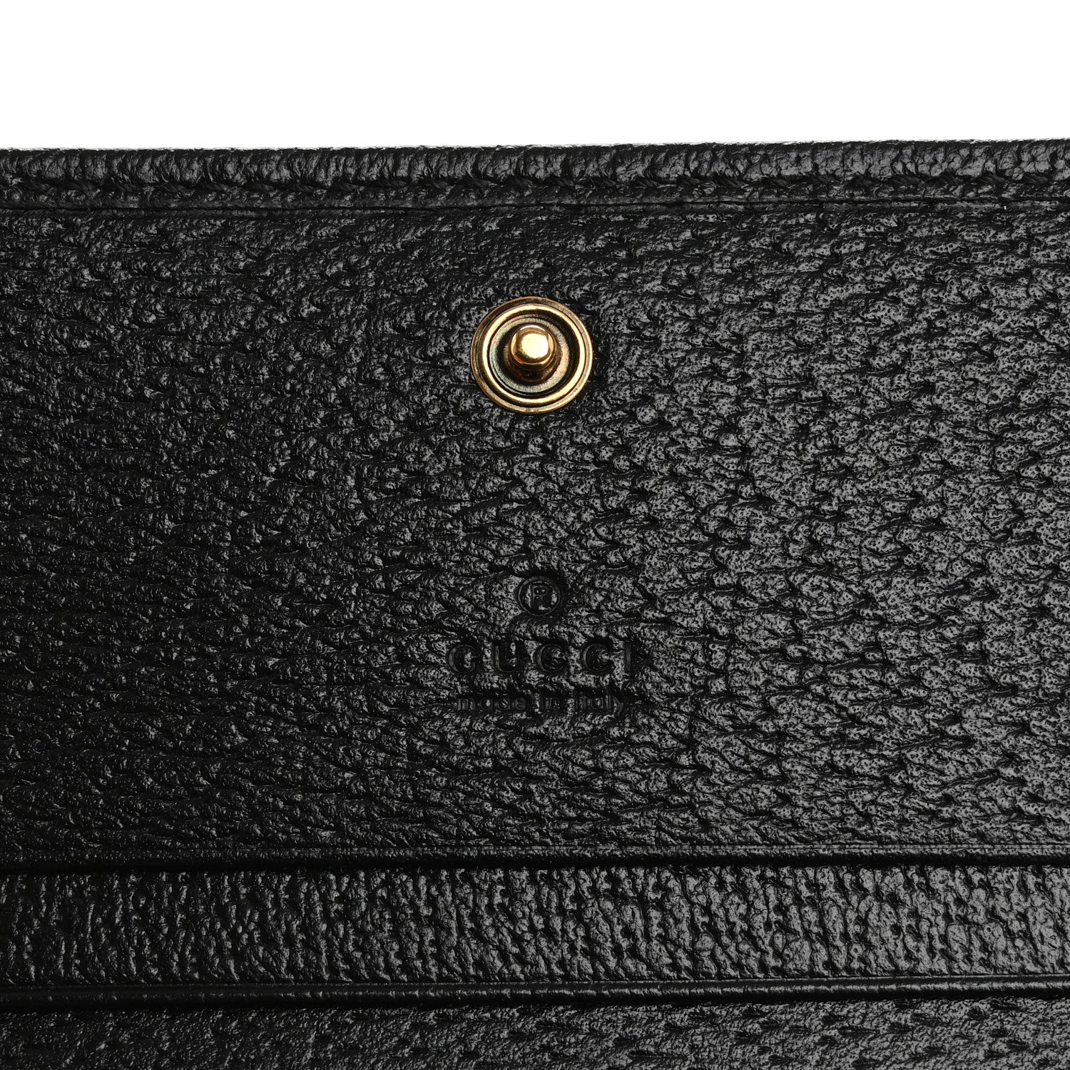Gucci Wonka Grain Calfskin Diana Card Case Wallet Black 6 of 9