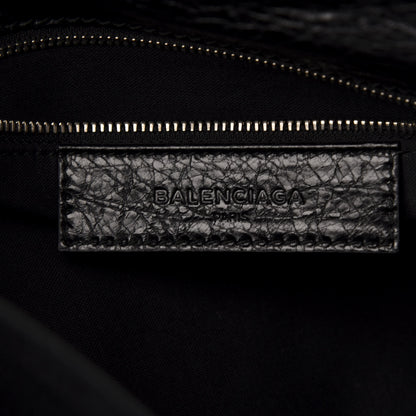 Balenciaga Agneau Giant 12 Silver Hardware Envelope Strap Clutch Black 6 of 10