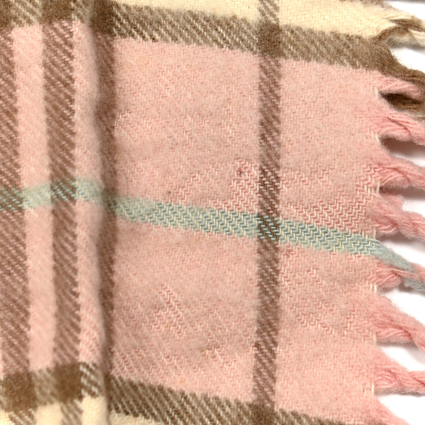 Cashmere Check Happy Fringe Scarf Pink