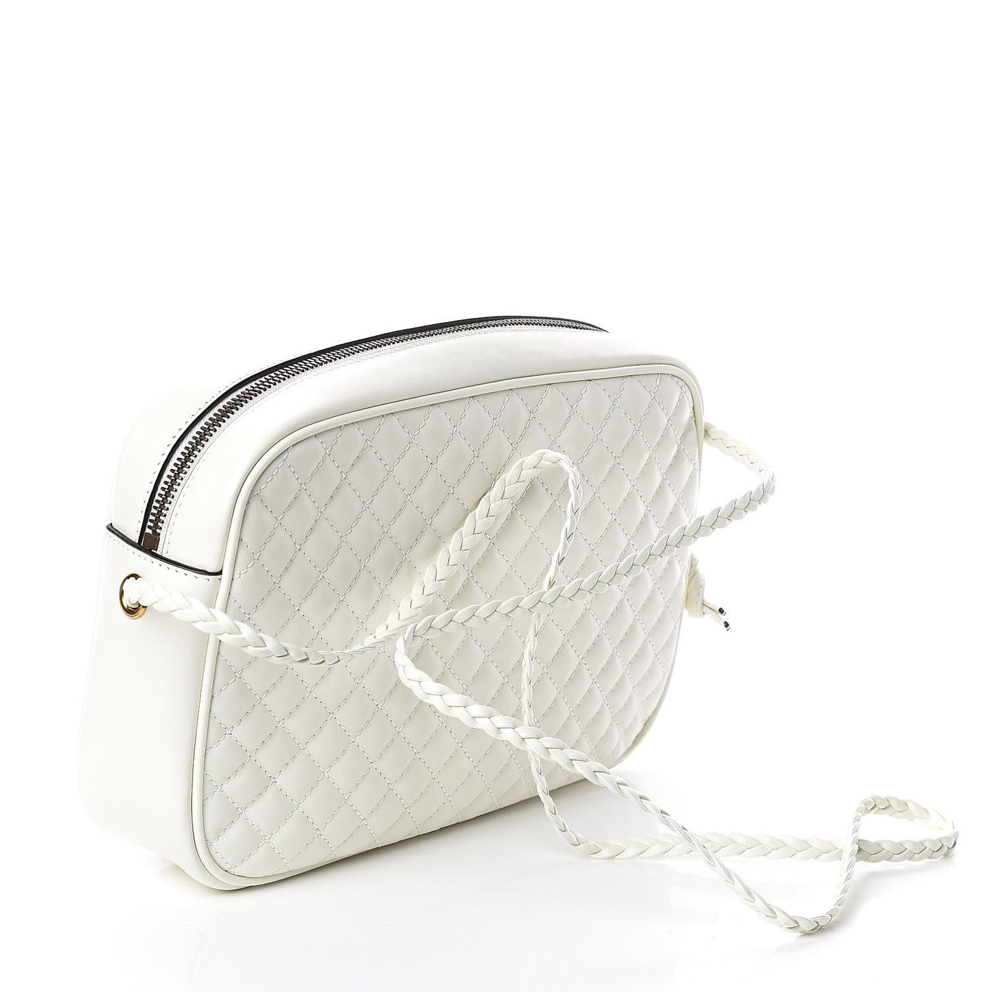Calfskin Web Trapuntata Small Shoulder Bag Off White