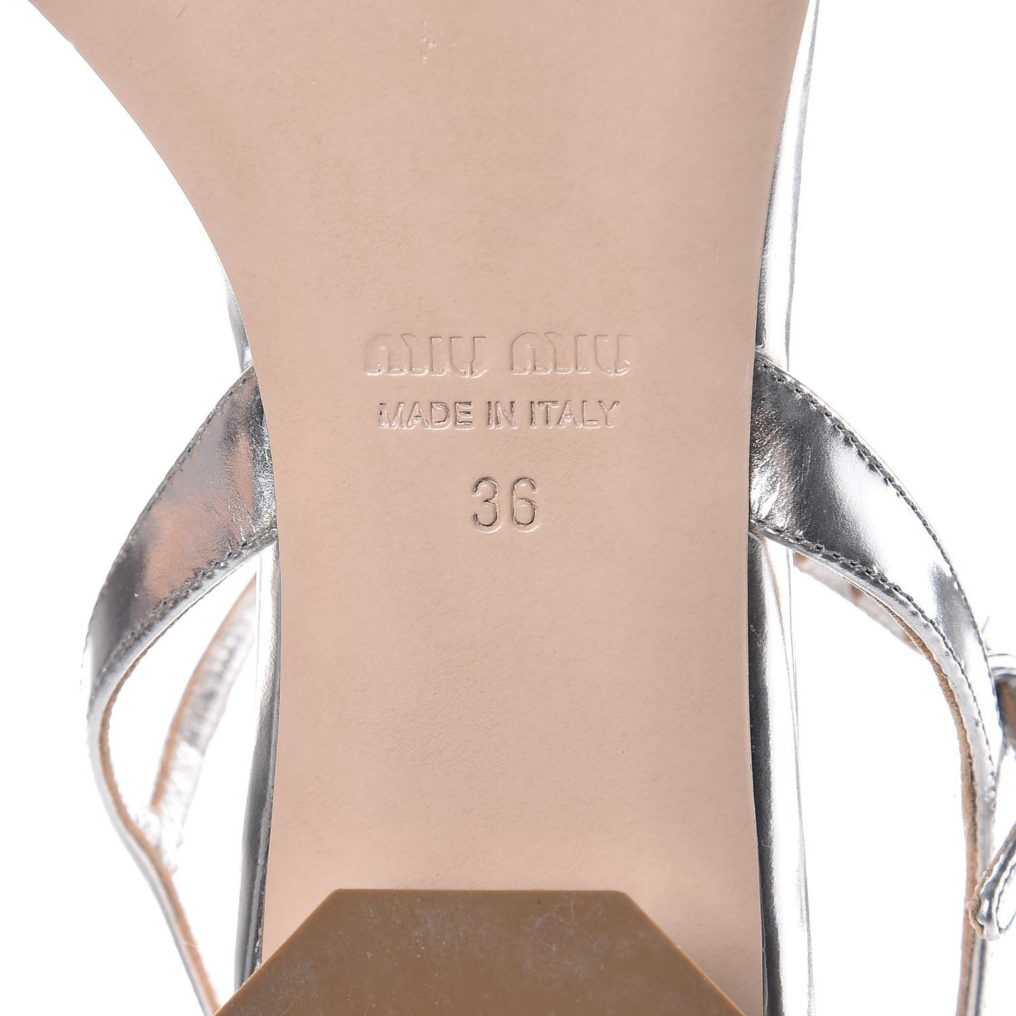 Metallic Calfskin Crystal Jeweled Sandals 36 Silver