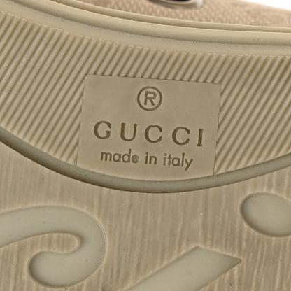 Gucci Washed Cotton GG Monogram Calfskin Womens Low Top Sneakers 40 White Mystic White Great White 8 of 11