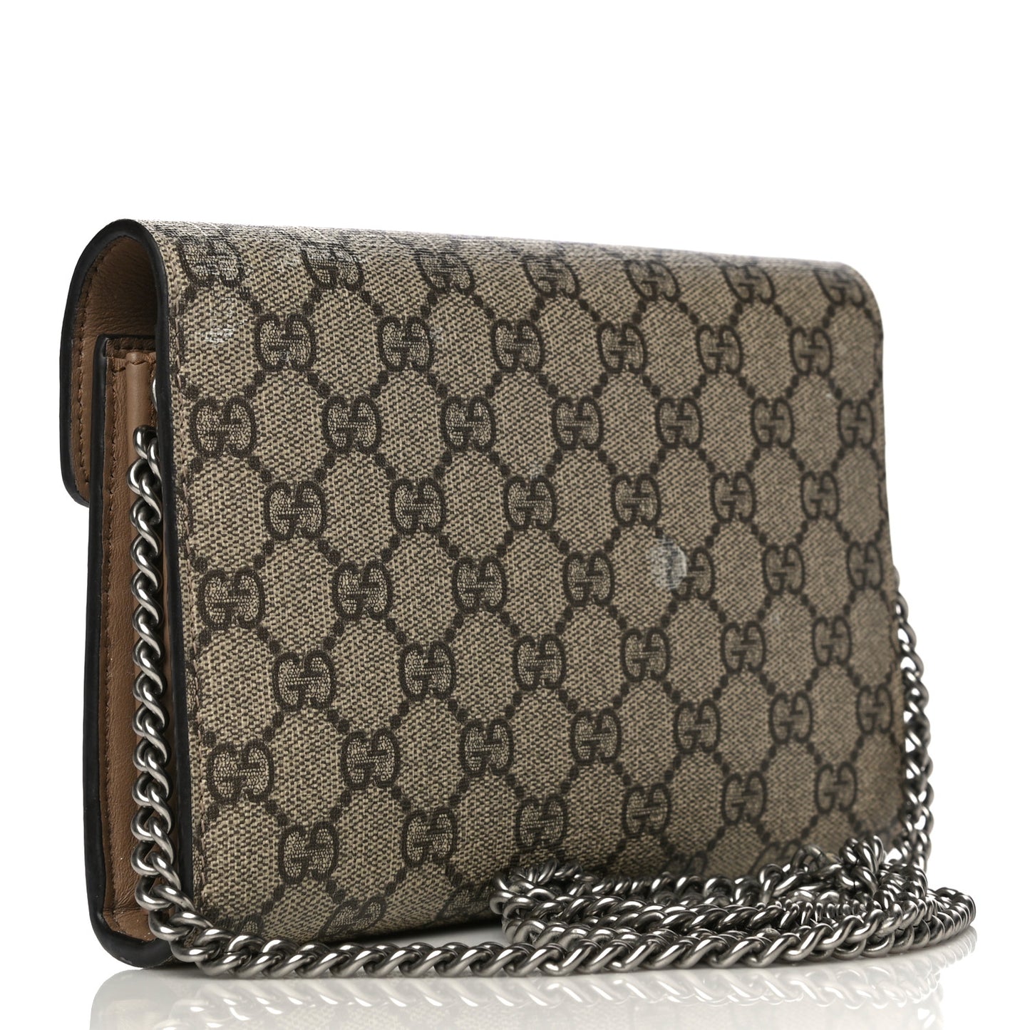GG Supreme Monogram Mini Dionysus Chain Wallet Beige Taupe