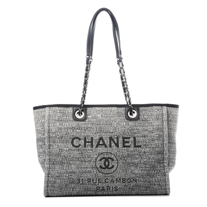 Chanel Canvas Small Deauville Tote Grey 1 of 10