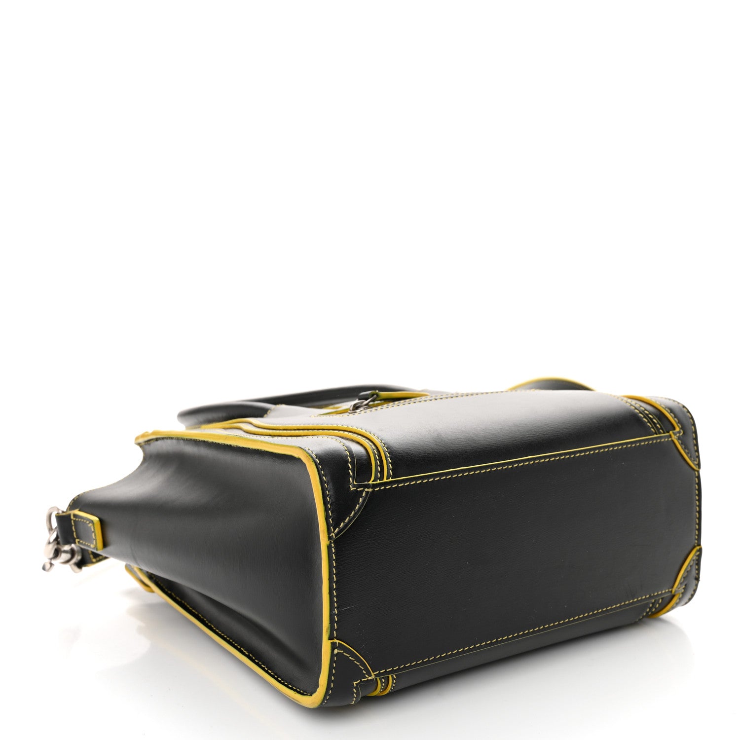 Celine Satin Calfskin Nano Debossed Luggage Black Yellow 4 of 11