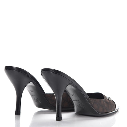 Chanel Canvas Calfskin Cap Toe Mules 38 Black Brown 4 of 11