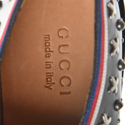 Gucci Mens Calfskin Studded Lace Up Loafers 10 Black 8 of 13