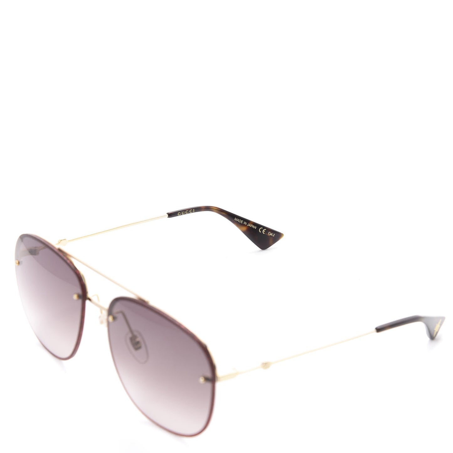 Metal Glitter Aviator Sunglasses G0227S Red Gold