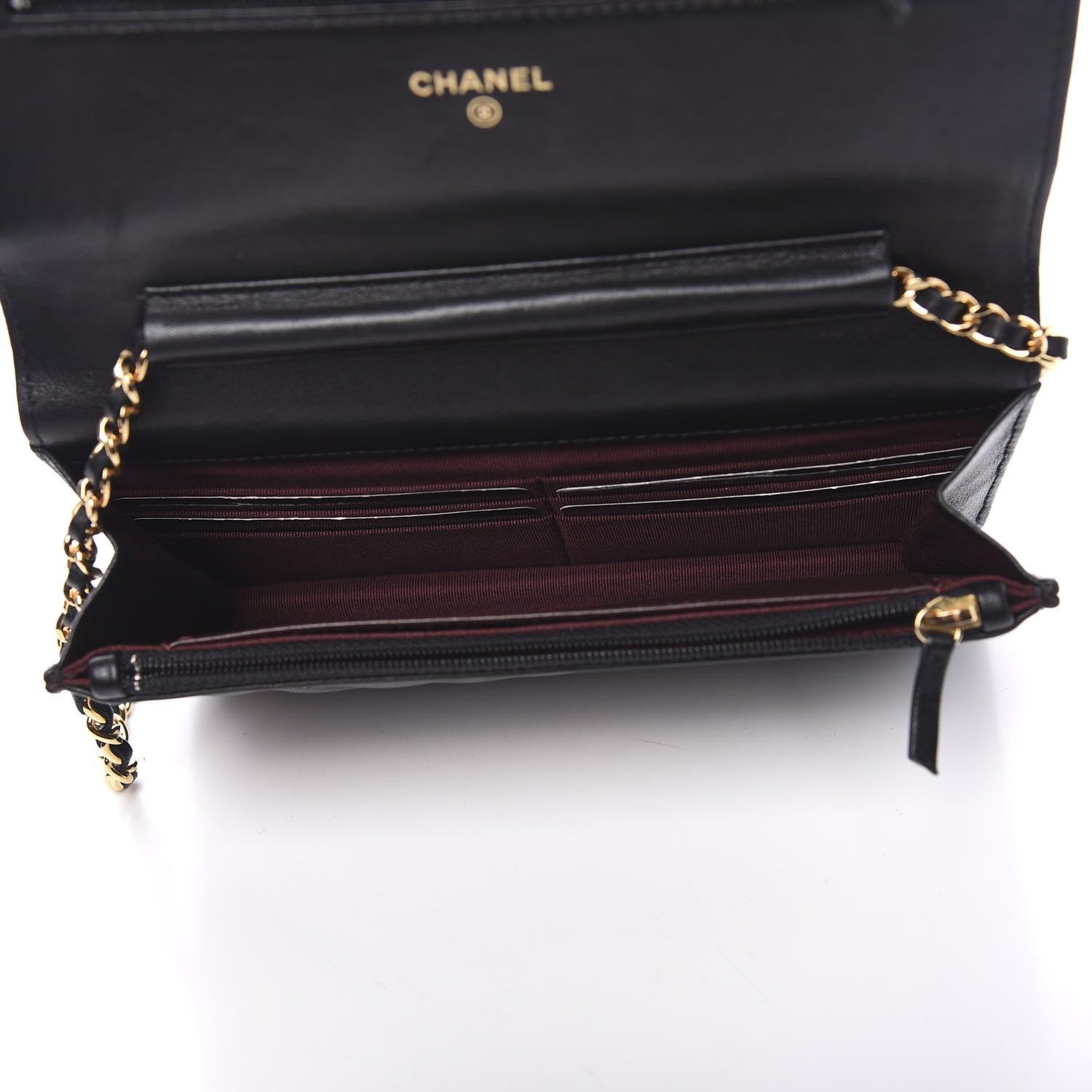 Chanel Lambskin Quilted Wallet On Chain WOC Black 4 of 12